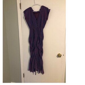 Vintage 1980s Does 1930s 1940s Purple Swirl Midi Dress